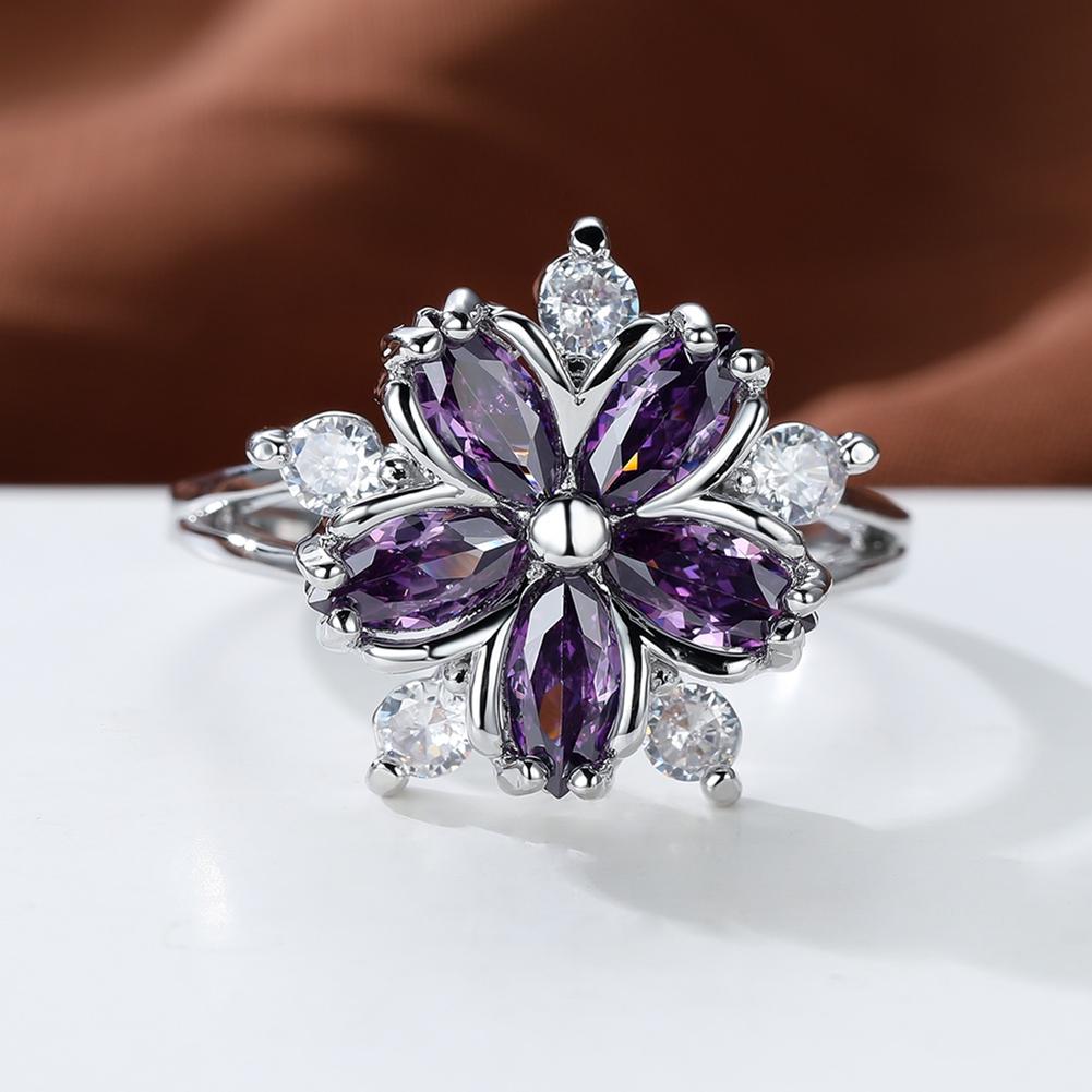 Elegant Fashion Princess Engagement Rings for Bride Jewelry Romantic Blossom Pink Stone Lady Rings