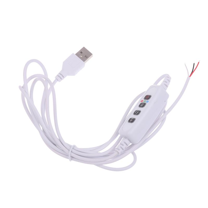 USB Timer Dimmer Switch Controller 2Meter Cable, Dual Color Inline Dimmer for Plant Grow Light LED Strip Aquarium Light