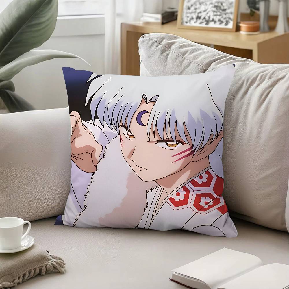 Anime IInuyashaS Pillow Case Pattern Printed Pillowcase For Living Room Sofa Cushion Cover Bedroom Decor