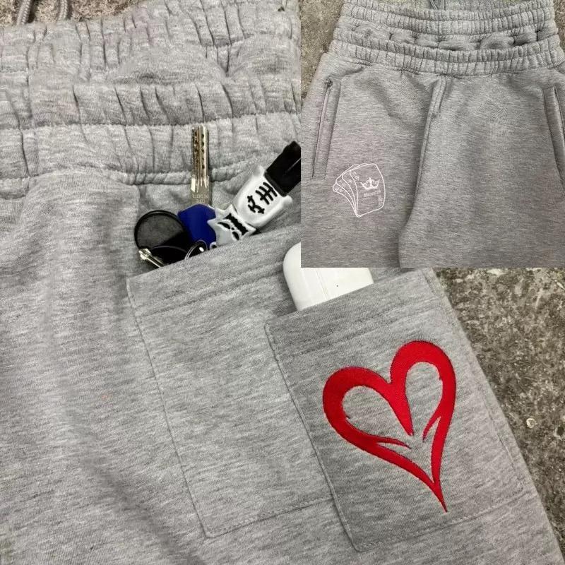 RogueWave Streetwear Y2k Джоггеры с двойной талией, вышитые, свободного кроя, спортивные штаны, мужские и женские, готические, хип-хоп, повседневные штаны