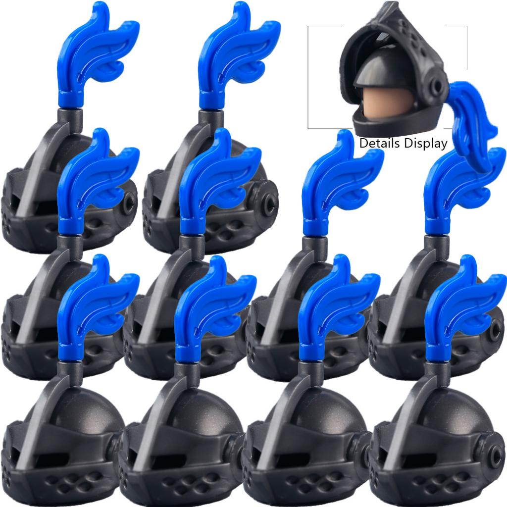 MOC Средневековые Шлемы Рыцарей Набор Строительных Блоков Аксессуары для Солдат Армии Кубики Игрушки Подарок для Мальчиков