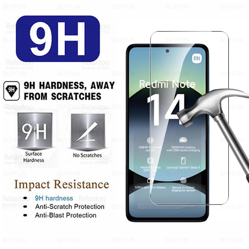 For Redmi Note 14 2Pcs 9H Tempered Glass Xiaomi Redmy Note14 4G RedmiNote14 15Pro 17 17Pro 17ProMax 5G Global Screen Protector2
