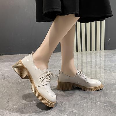 Мода 2024 года, осень, японская школьная форма для девочек, туфли на танкетке, туфли Мэри Джейн, женские туфли на толстом каблуке, лакированные туфли на шнуровке