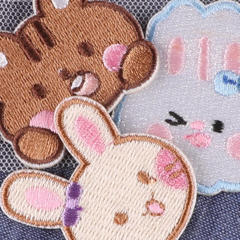 9 Pcs Animal Sew On/Iron On Patches Cartoon Panda Embroidered Patches Sewing Patches Applique Patches for Bag Decoration