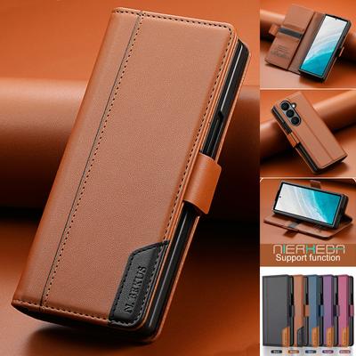Роскошный кожаный чехол для телефона для Samsung Galaxy Z Fold 7 6 5 4 3 5G Fold7 2025 Магнитный чехол-книжка Бизнес RFID кошелек Обложка