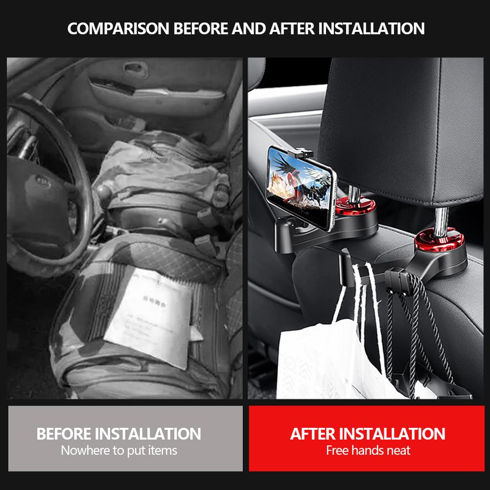 Крючок на спинку автомобильного сиденья, вешалки, крепление на подголовник, держатель для хранения, прочный подшипник, сумка, подвесной крючок для одежды