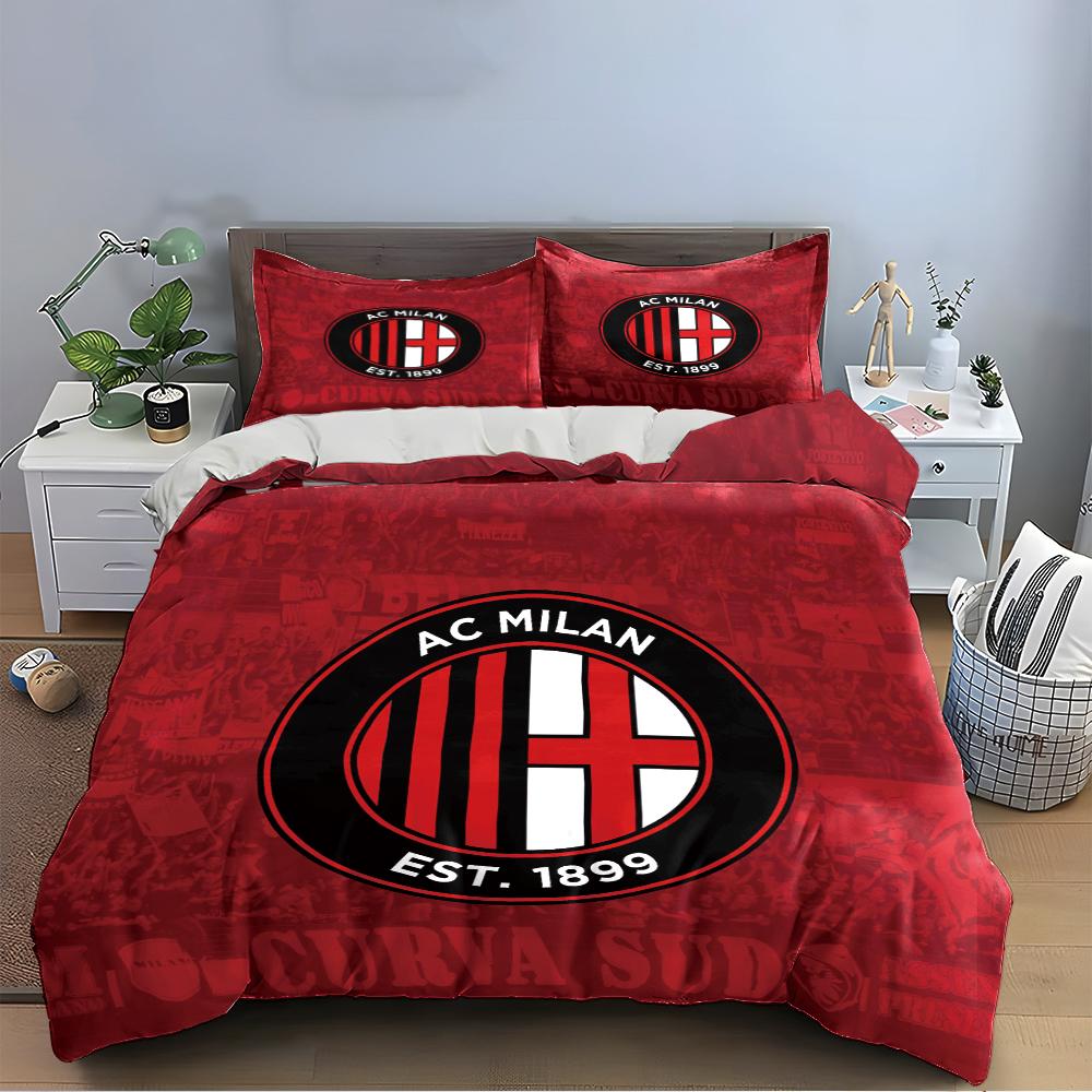 AC Milan Bedding Set Bedding Duvet Cover Set Duvet Cover Pillowcases Home Decor (1 * Duvet Cover 2 * Pillowcases, without duvet insert)