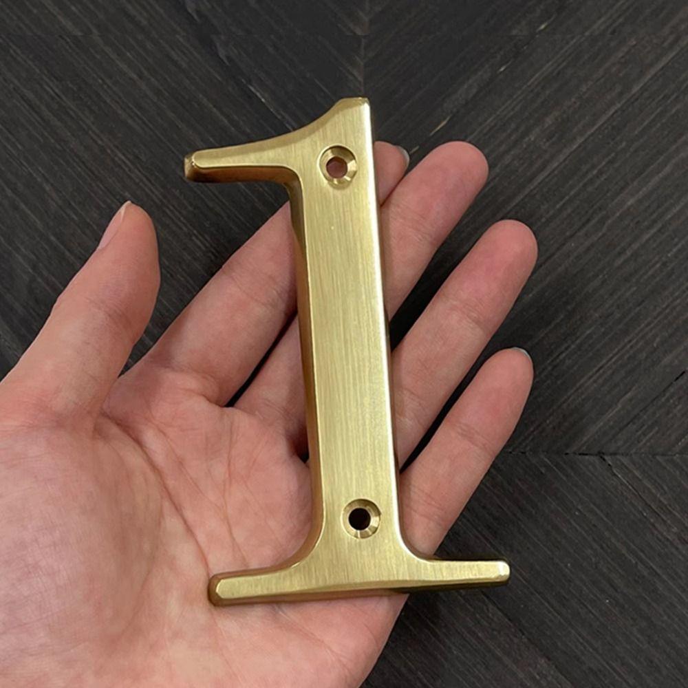 Solid Brass Metal Address Sign 4 Inch Apartment Door Number Mailbox Address Sign Outdoor Use