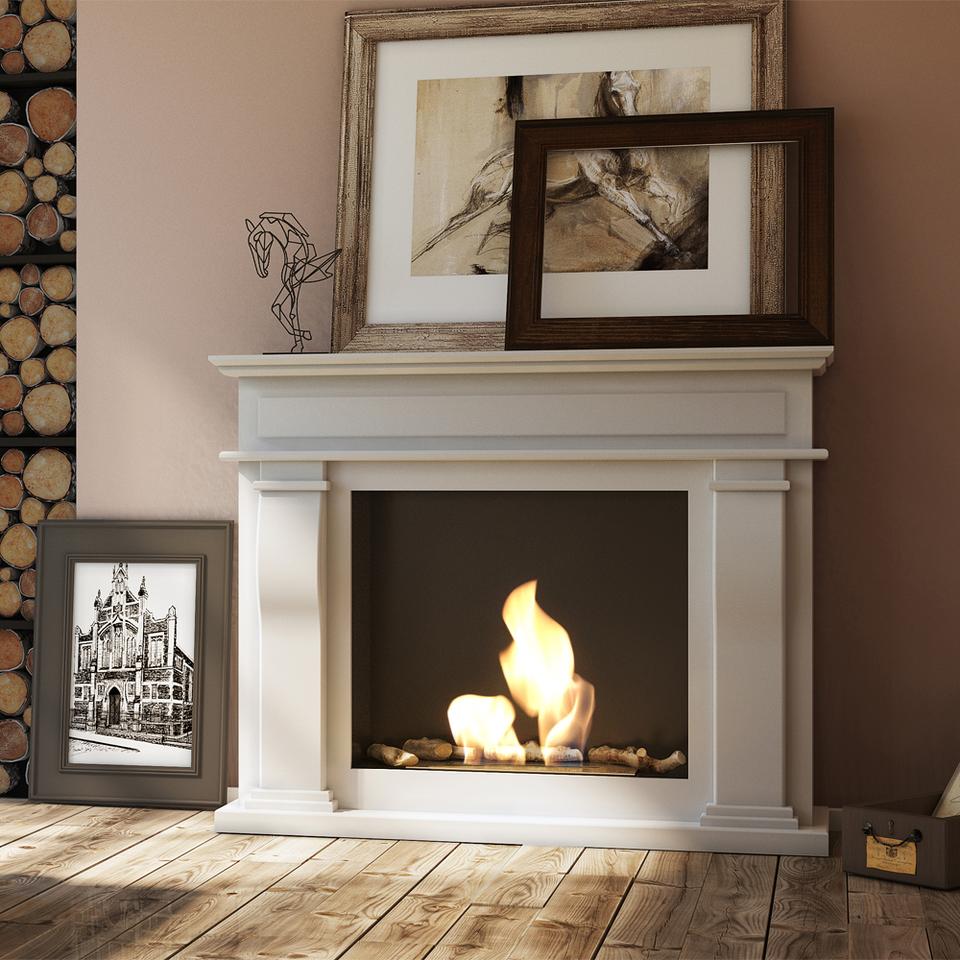 Biofireplace OCTOBER White TÜV - Set