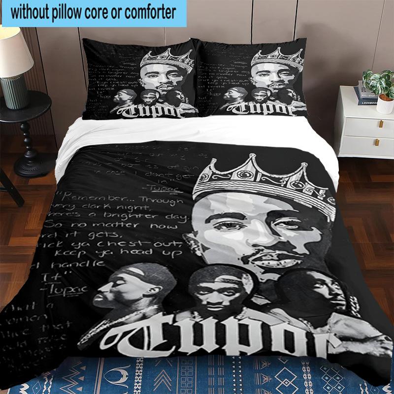 3PCS Rap Legend In Blue 3pcs Bedding,Including 3PCS Duvet Cover And 2pcs Pillowcases Perfect for Christmas,Ideal for Bedroom, Dormitory