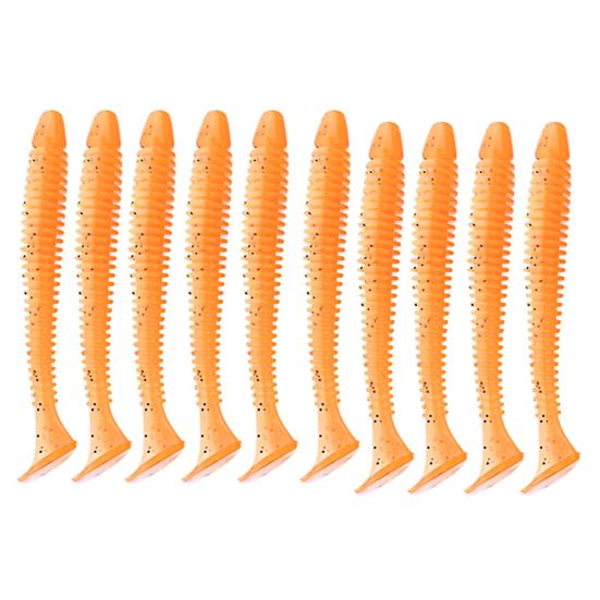 10/30/50Pcs Fishing Lures Soft Baits with T-Tail Vibrant Color Tear-Resistant Reusable Flexible Soft Artificial Lures Fake Baits