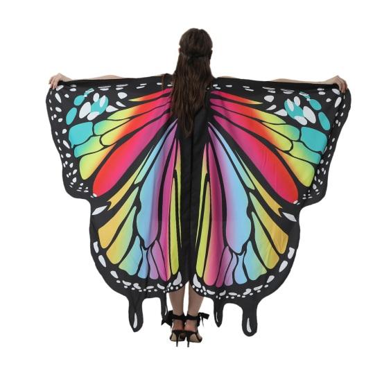 Накидка с крыльями бабочки для взрослых, гибкий красочный привлекательный костюм на Хэллоуин для вечеринки, подарочный реквизит