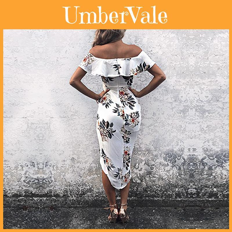 Elegant Women Floral Print Short Sleeve Boho Long Dress Evening Party Maxi Wrap Dress