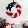 USA Independence Day Patriotic Wreath Red White Blue US Flag Wreath Front Door Wall Hanging Garland Pendant 4th of July Festival Decoration