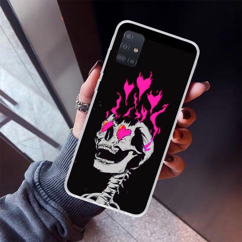 Anatomy Skeleton Heart Lovey Kiss Phone Case For Samsung Galaxy A52 A51 A50S A32 A22 A12 A02S A72 A71 A31 A70 A30S Note 20 Ultra