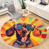 1pc Colorful Dog Print Chair Carpet for Office Non-Slip, Machine Washable Rug for Office - Holiday DecorMachine Made yy251029076