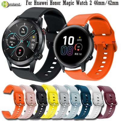 Силиконовый 20мм ремешок для часов для Huawei Honor Magic Watch 2 42MM ремешок спортивный 22мм умные браслеты для Honor Magic Watch 2 46мм