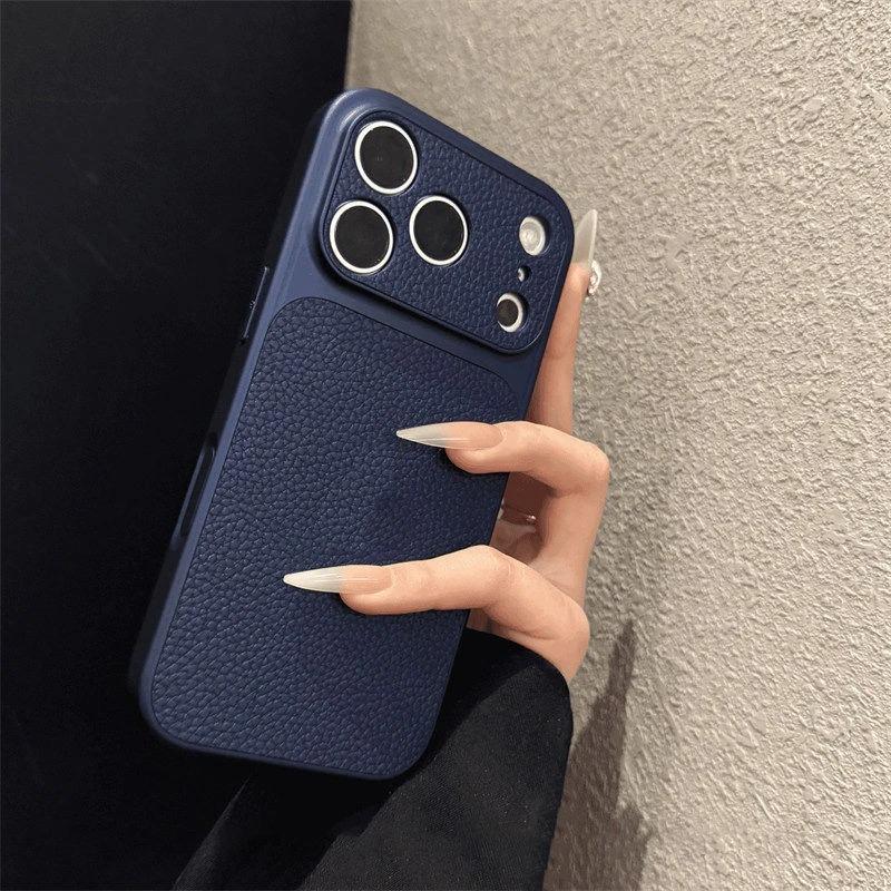 Премиальный защитный чехол с текстурой кожи для iPhone 17 Pro Max, полностью закрывающий корпус и защиту камеры