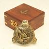 Sundial Compass with Wooden Box Engraving Gift Nautical Décor Handmade Steampunk Travel Compass