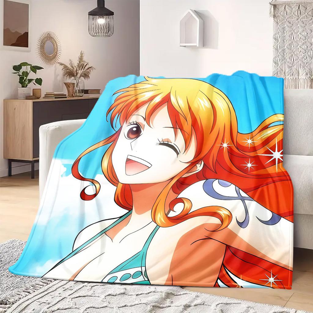 Nami Print Blanket Warm Comfortable Flannel Blanket Suitable for Bedrooms,Sofas, Beds,Chairs,Travel -QIAO61