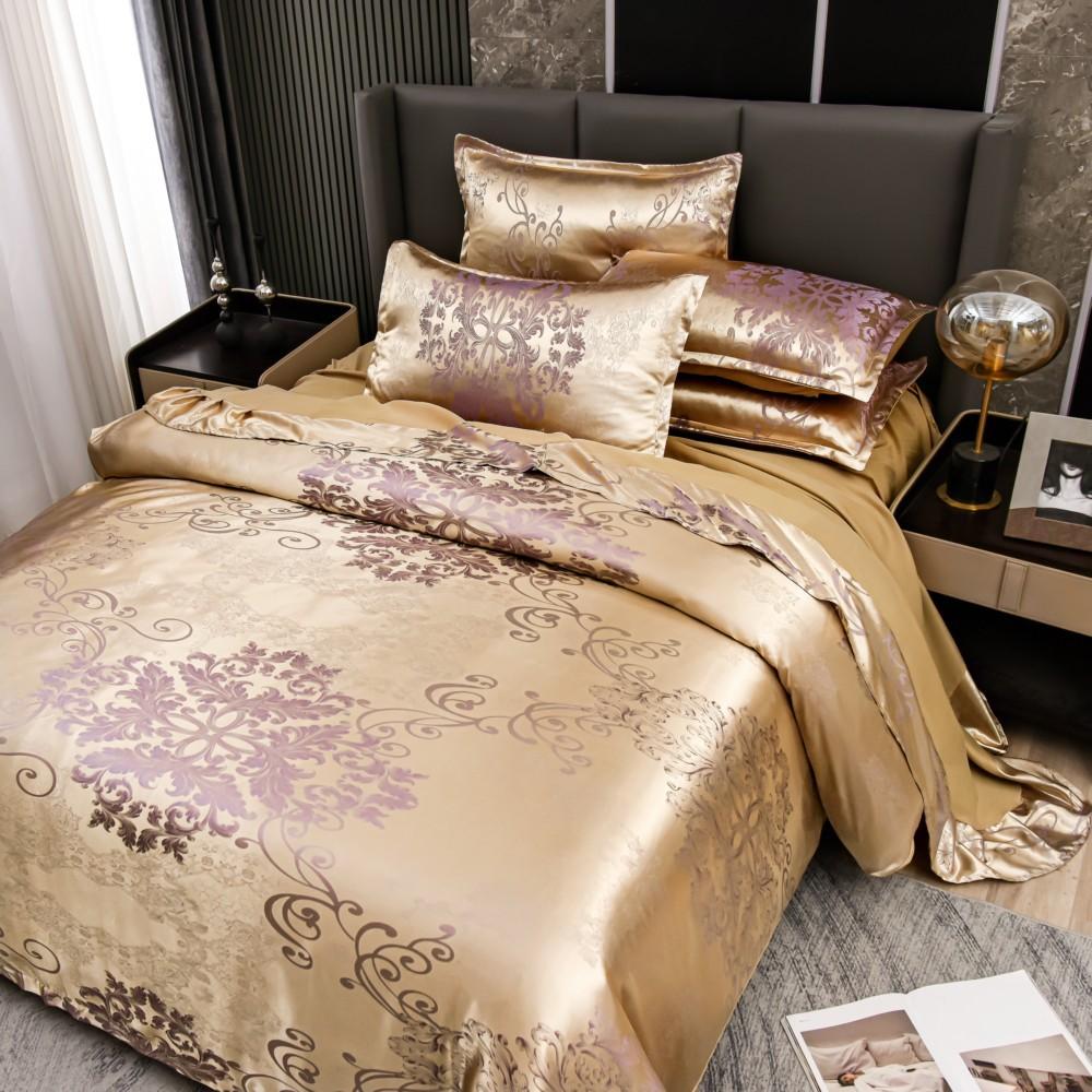 Свадебное постельное белье Европейский жаккардовый стеганый комплект из трех предметов Американский, Вечное движение Простой стиль,