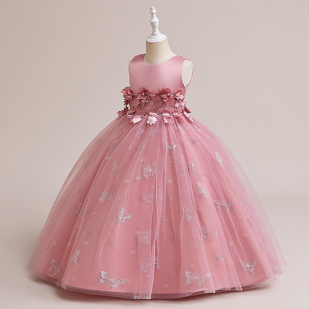 Summer Girls Dresses For Children Tulle Bridesmaid Wedding Kids Party Dress for Girl Costume Birthday Princess Ball Gown