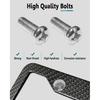 Carbon Fiber License Plate Frames- 2 Pack Black Aluminum Front & Rear Auto Car Tag Holder, Heavy Duty Bracket With Mount Hardware, Screws Caps,