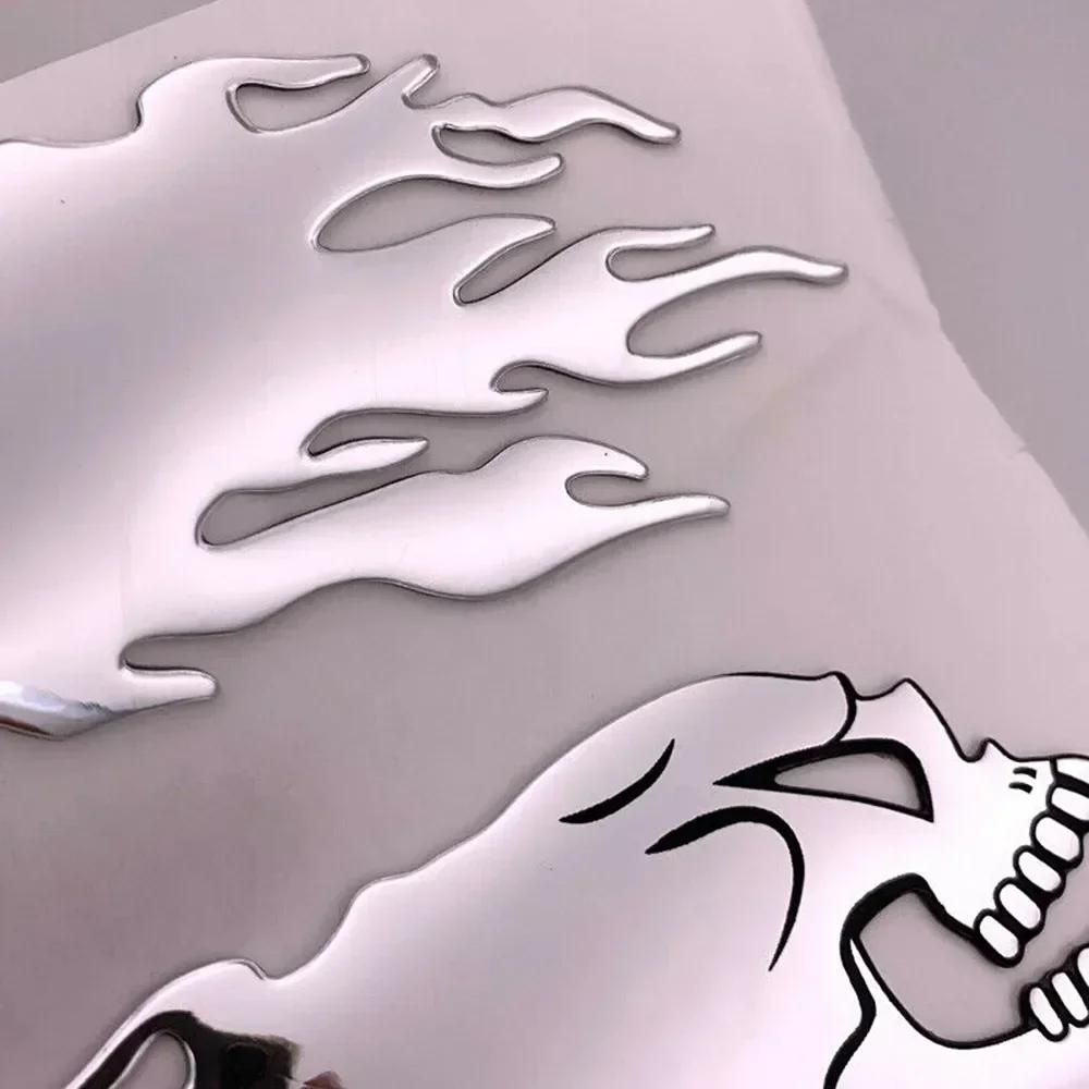 2 шт. мотоцикл 3D наклейка автомобиль череп эмблема наклейки топливный бак призрак наклейки рамка кузов украшение