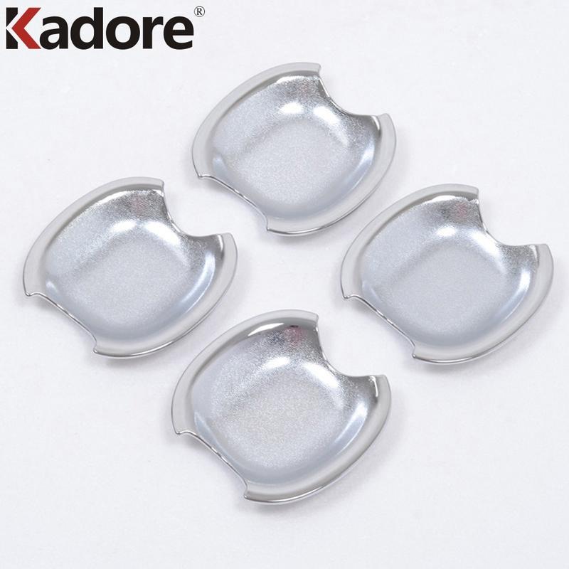 Side Door Handle Bowl Cover Trim For Ford Explorer Sport 2016 2017 Chrome Door Handles Bowl Cup Frame Covers Car Accessories