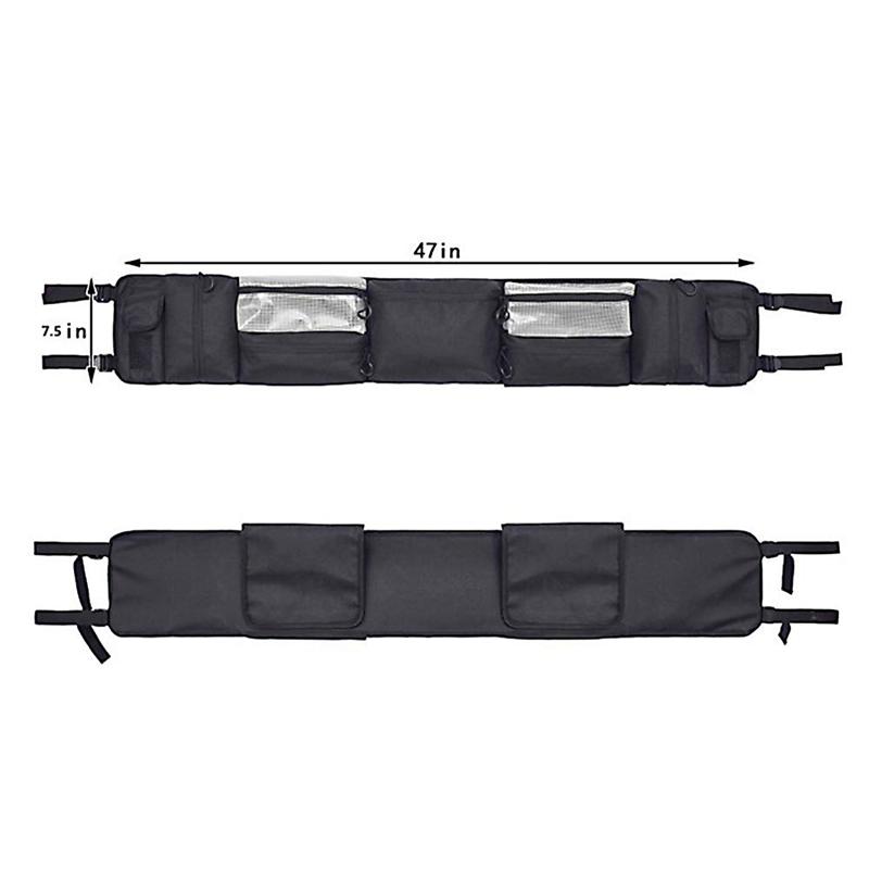 ABLZ-1 PCS UTV Roll Bar Cage Organizer Storage Bag Black Replacement For Polaris Ranger RZR 570 800 900 XP 1000 Kawasaki Teryx H