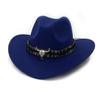 2023 Retro Wool Women Men Hollow Western Cowboy Hat Roll-up Wide Brim Cowgirl Jazz Sombrero CapTassel Tauren Ribbon