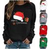 Женская толстовка с длинными рукавами и рождественским принтом, повседневная блузка, пуловер