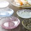Toyo Sasaki Glass Iro Shizuku Small Plates, Set of 3, Made in Japan, Small Glass Plates, Round Plates, Side Plates, Dishware, Tableware, WA337