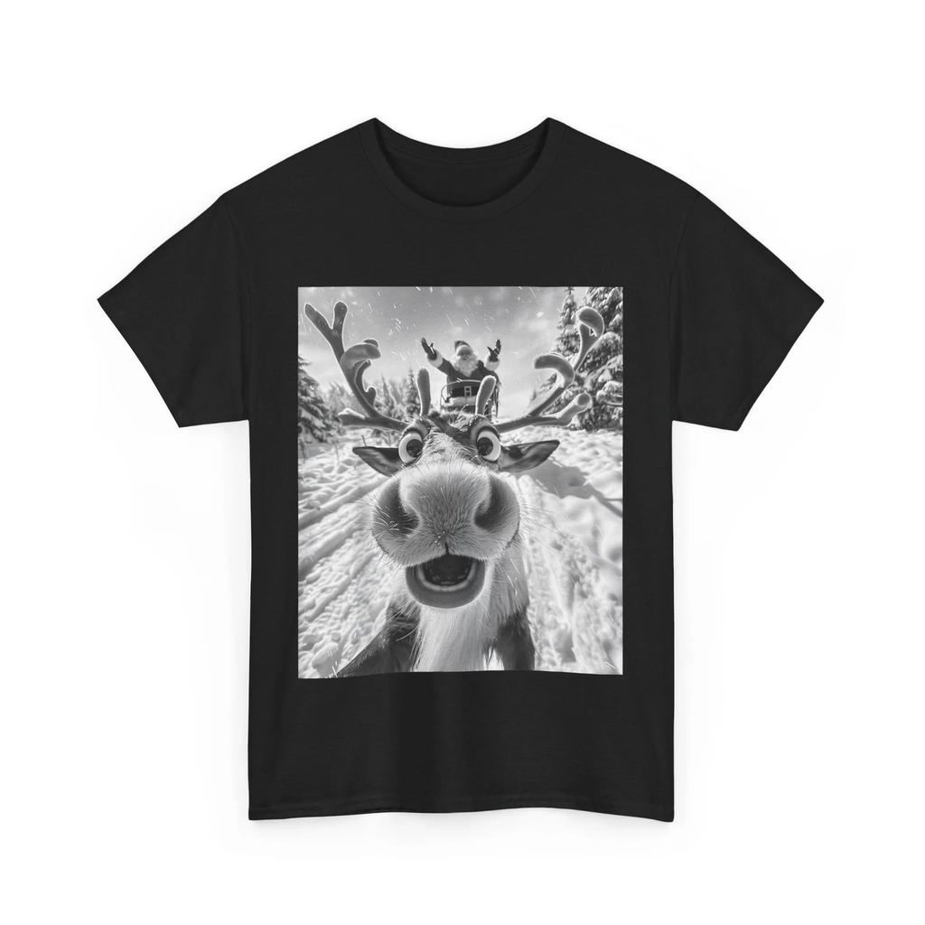 Funny Reindeer Selfie Christmas T-Shirt, Reindeer Selfie Funny Christmas Gift
