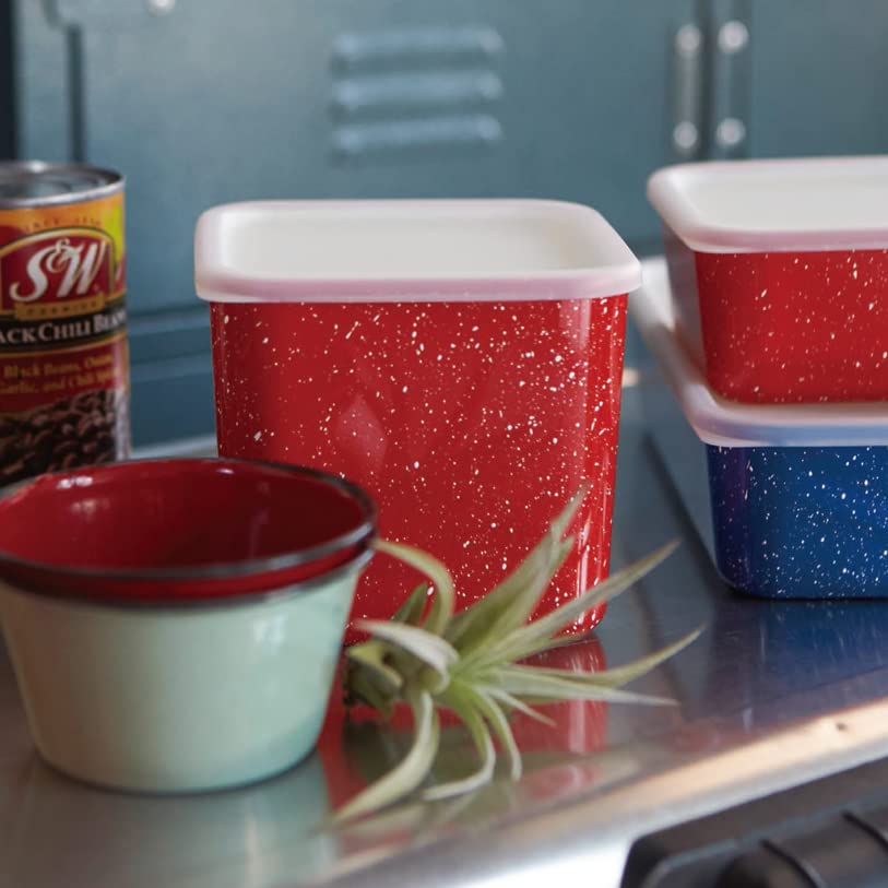 Storage Square 12 X 12 X Dishwasher and Microwave Made In Japan Shatter-resistant Container, Canister, Storage, Approx. 11, Safe, Diner, Red,