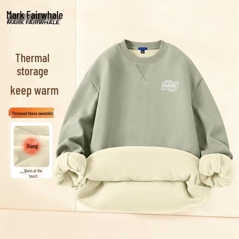 Мужской свитшот Mark Fairwhale с флисовой подкладкой, свободного кроя, с круглым вырезом