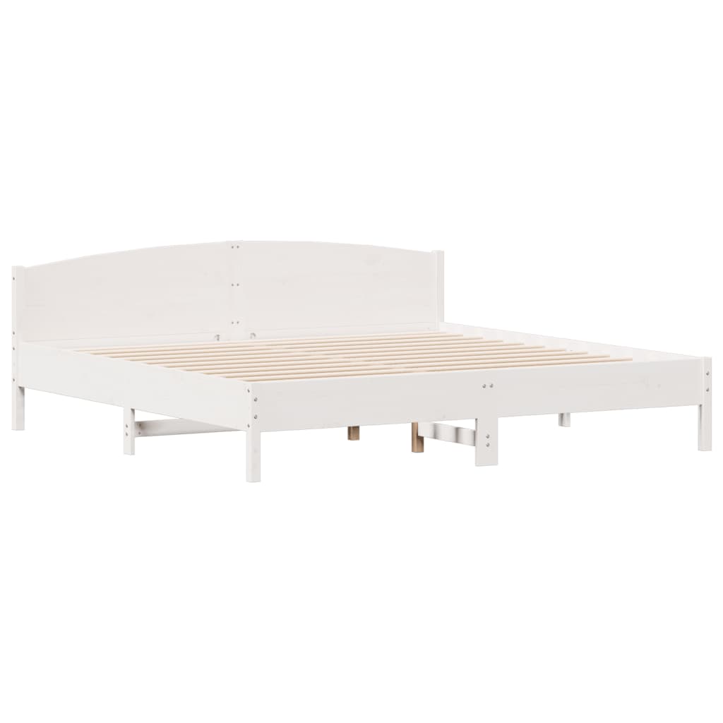 Vidaxl Rama Łóżka Bez Materaca, Biała, 180X200 Cm, Lite Drewno Sosnowe