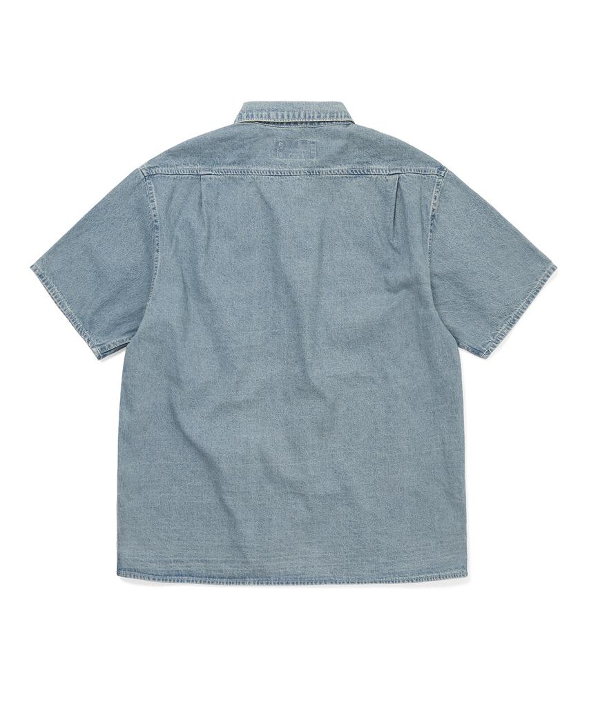 THISISNEVERTHAT Washed Denim S/S Shirt Washed Blue