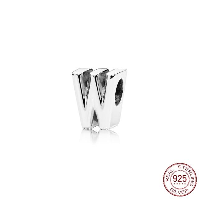 Браслет-подвеска из серебра 925 пробы с буквами AZ и буквами, бусины с именем для женщин, DIY кулон, изготовление ювелирных изделий