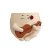 Guitar Smiling Face Planter Pot Resin Ukulele Head Flowerpot Indoor Outdoor Cactus Succulent Plants Container Home Balcony Garden Decoration