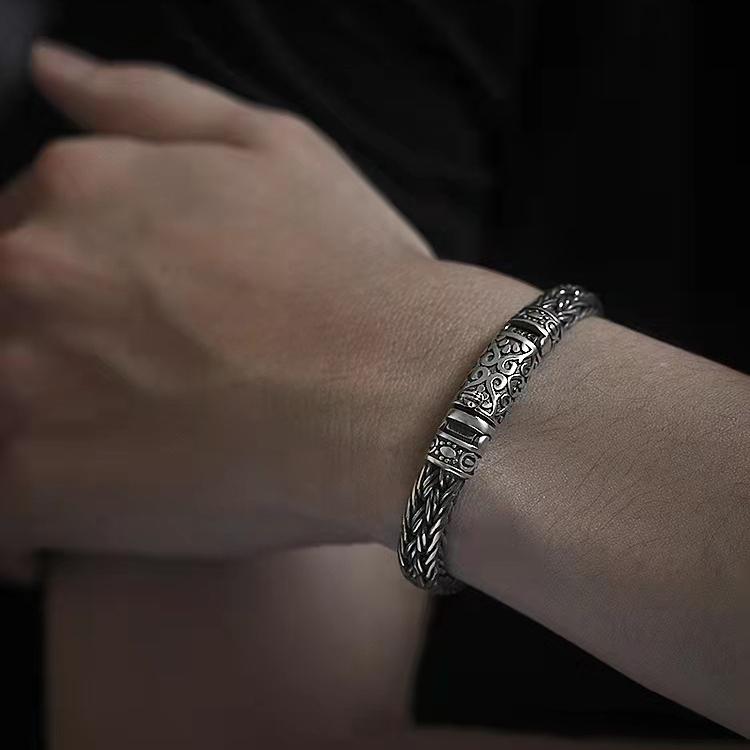 Мужской браслет Seiko серебряного цвета, креативный чистый тканый ретро-тренд, передача индивидуальности, толстая властная изогнутая пряжка, ювелирные изделия 