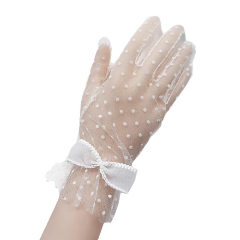 1Pairs Breathable Wedding Bridal Gloves Mesh Tulle Gloves New Bridal Gown Mittens Party Dress