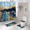 Занавеска для душа в ванной из четырех частей, цифровая печать, мраморная, водонепроницаемая, занавеска-перегородка для туалета, коврик для ванной