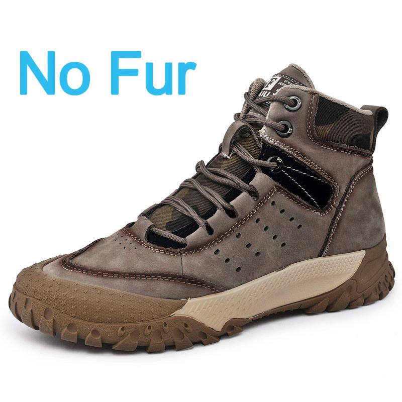 Модный Роскошный Бренд Мужские Ботинки Высокого Качества Нескользящие Уличные Ботинки Натуральная Кожа Мужская Повседневная Обувь Зимние Толстая Подошва Теплые Мужские Ботинки