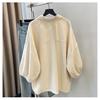 Loose and Casual Oversized Cardigan Shirt for Women, Spring and Autumn Hong Kong Style with Big Size and Relaxed Fit