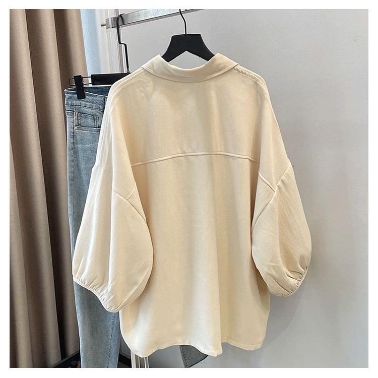 Loose and Casual Oversized Cardigan Shirt for Women, Spring and Autumn Hong Kong Style with Big Size and Relaxed Fit