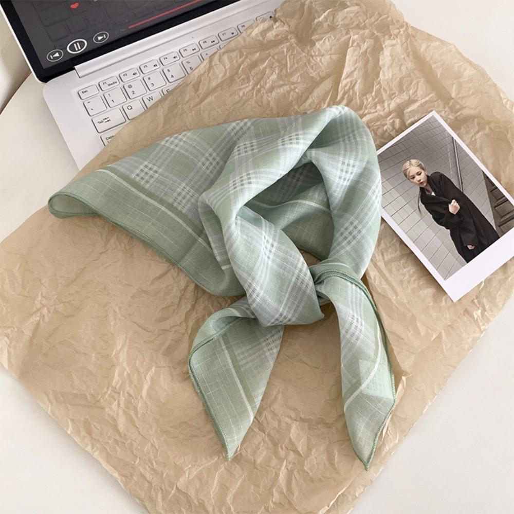 Шелковый летний треугольный платок в пасторальном стиле женская повязка для волос винтажный свежий цветочный ободок для путешествий