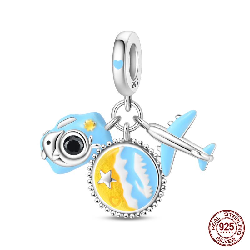 Copper Fashion Holiday Beach Watermelon Green Pear Charms Beads For 3Mm Bracelet Diy Fine Jewelry Gift Making