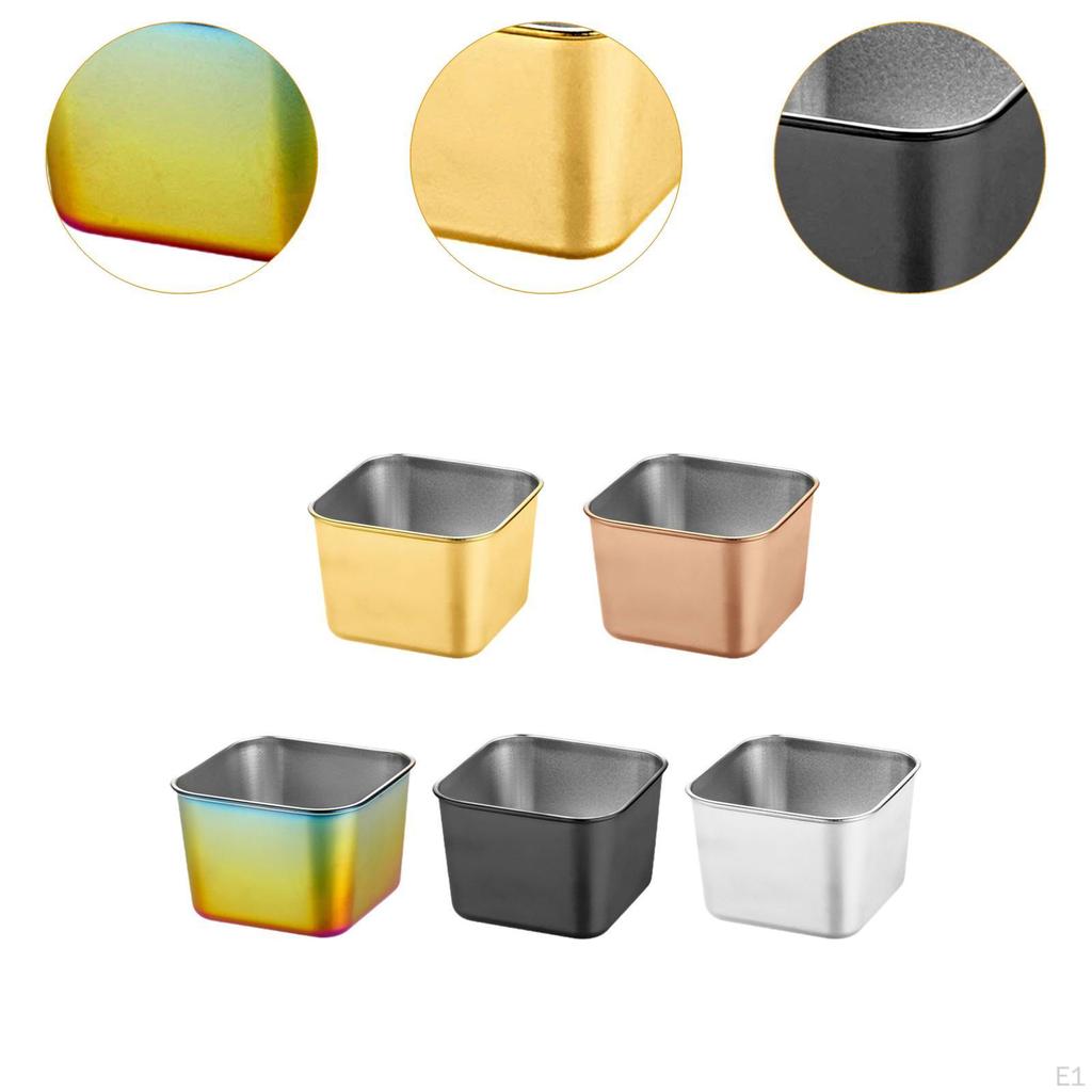 5x Чашек для соуса, миска для макания, прочная, миски для приправ, пудинг из нержавеющей стали