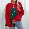 Christmas Tree Sweater Autumn and Winter Round Neck Pullover Christmas Holiday Sweater for Women